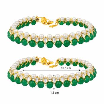Traditional Kundan Pearl Anklets Payal For Girls & Women (A030G) 4