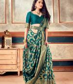Rama woven art silk saree with blouse with belt
