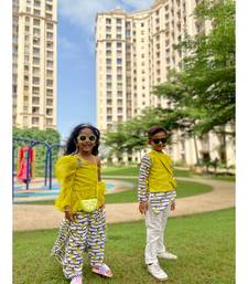 Pineapple Print Round Cut Kurta with Bandi