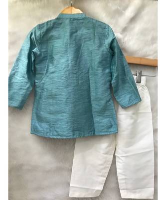 Flower Print Jacket style Kurta and Pajama 4