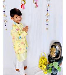 Yellow Embroidered Kurta with Pink Chudidar