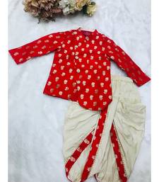 Red Brocade Kurta with dhoti