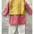 Pink Kurta with yellow bandi and Chudidar