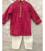 Pink Brocade Kurta with Chudidar