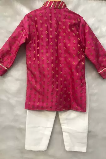 Pink Brocade Kurta with Chudidar