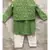 Green Embroidered Bandi with Kurta and Chudidar