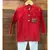 Red Chanderi Abla work kurta and Chudidar
