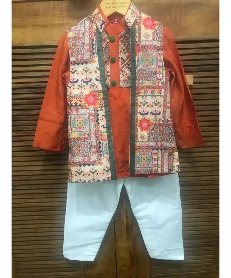 Short Kurta with Jacket and Chudidar