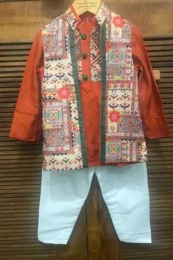 Short Kurta with Jacket and Chudidar