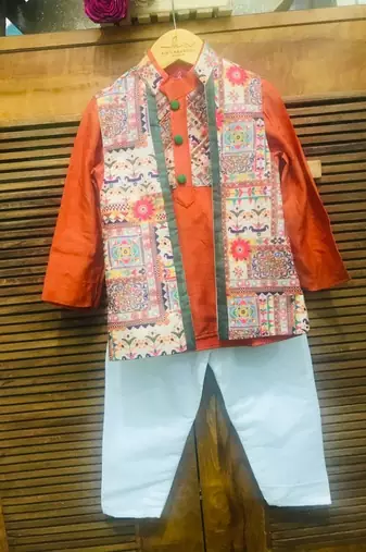 Short Kurta with Jacket and Chudidar