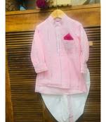 Pink Embroidered Kurta with Dhoti
