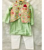 Green Embroidered Kurta with Chudidar
