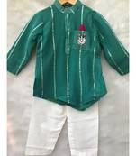 Dark Green Embroidered Kurta with Chudidar