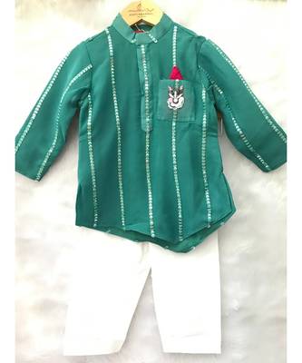 Dark Green Embroidered Kurta with Chudidar 3