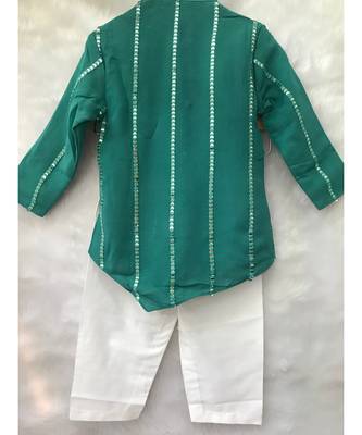 Dark Green Embroidered Kurta with Chudidar 4
