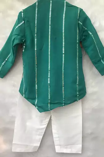 Dark Green Embroidered Kurta with Chudidar