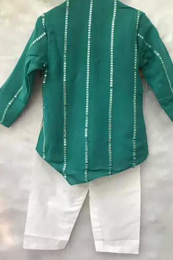 Dark Green Embroidered Kurta with Chudidar