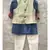 Blue Zig Zag Print Kurta with Abla work Jacket and Chudidar