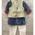 Blue Zig Zag Print Kurta with Abla work Jacket and Chudidar