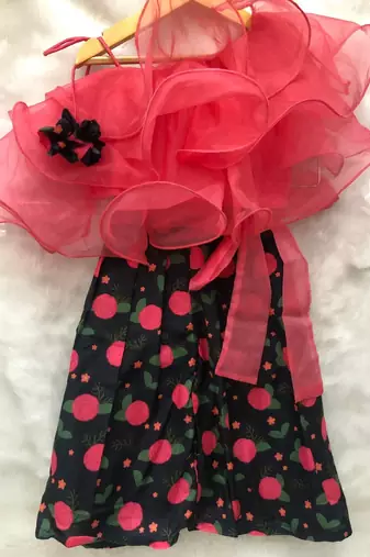 Ruffled Crop top with flowered Palazzo