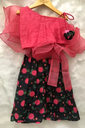 Ruffled Crop top with flowered Palazzo