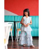 Long Peplum sleeveless Kurta with Sharara and Kurta