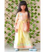 Organge Embroidered Kurta with Colorful Palazzo