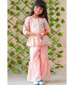 Peplum Embroidered top with Sharara