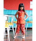 Peter Pan collared Kurta with Dhoti and Dupatta