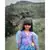 Floral Printed frock with flower on waist.