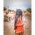 Orange Printed Short Kurta with Flower print sharara and Dupatta