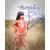 Orange Printed Short Kurta with Flower print sharara and Dupatta
