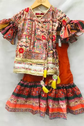 Short Angrakha Kurta with Sharara