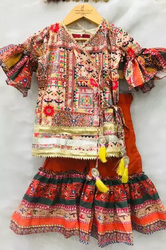 Short Angrakha Kurta with Sharara