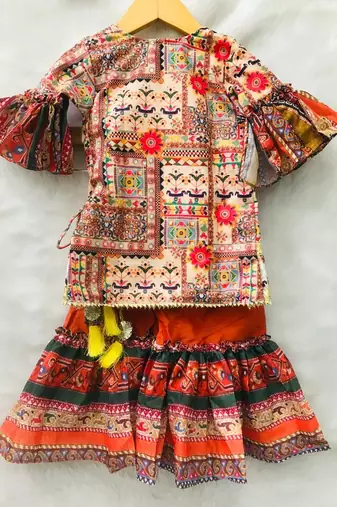 Short Angrakha Kurta with Sharara