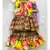 Flower Print Short Kurta with Net Dupatta and Sharara
