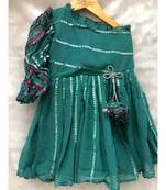 Sequin work one off Shoulder frock with balloon sleeves