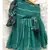 Sequin work one off Shoulder frock with balloon sleeves