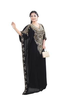Muslim Kaftan Women Dress Abaya Maxi Islamic Long Sleeve Arab Jalabiya Dress 2