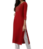 RF 1141 Red& White Kurti Pant