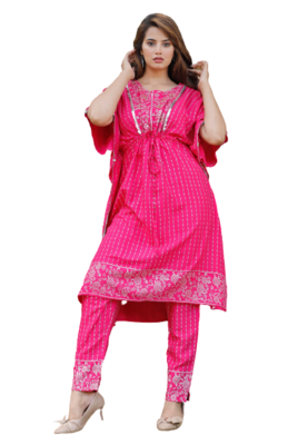 RF 1177 Pink Kaftaan & Pant 1