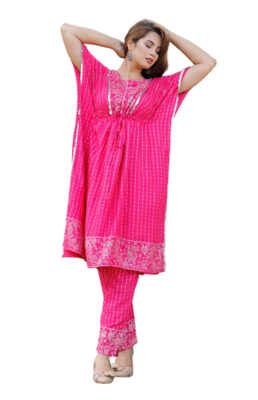 RF 1177 Pink Kaftaan & Pant 2