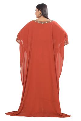 Muslim Kaftan Farasha Women Dress Abaya Maxi Islamic Long Sleeve Arab Style 4