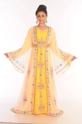 Royal Moroccan Ethnic Maxi Abaya Islamic Kaftan Beach Fancy Modern Floor Length Long Sleeve For Women Dress 1