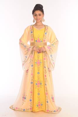 Royal Moroccan Ethnic Maxi Abaya Islamic Kaftan Beach Fancy Modern Floor Length Long Sleeve For Women Dress 2