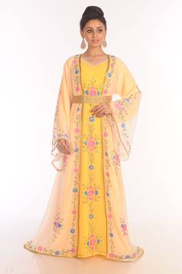 Royal Moroccan Ethnic Maxi Abaya Islamic Kaftan Beach Fancy Modern Floor Length Long Sleeve For Women Dress 3