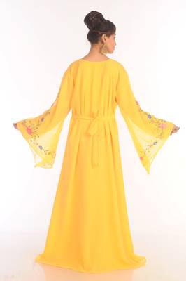 Royal Moroccan Ethnic Maxi Abaya Islamic Kaftan Beach Fancy Modern Floor Length Long Sleeve For Women Dress 5