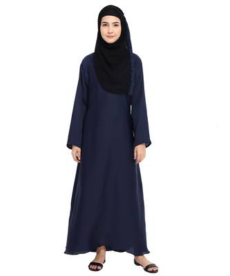 Blue plain nida abaya 1
