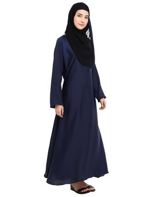 Blue plain nida abaya 4
