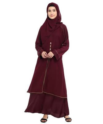 Maroon plain nida abaya 1